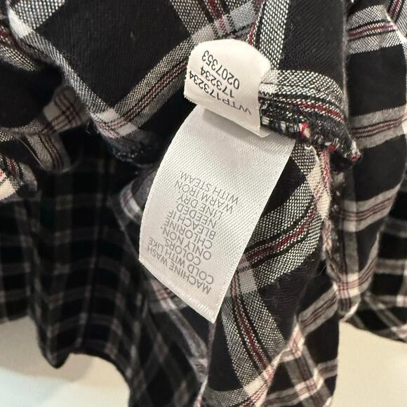 J. Jill Women's Tunic Top Shirt Dress Plaid Button Down LS Black Red Plus 2X - Picture 7 of 10